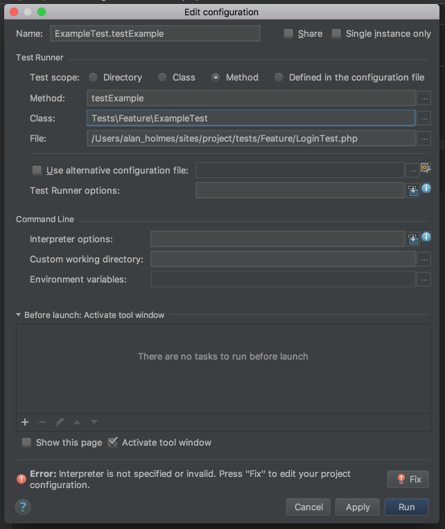 PhpStorm interpreter Error