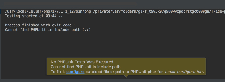 PhpStorm PHPUnit path error